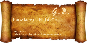 Gosztonyi Milán névjegykártya