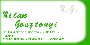 milan gosztonyi business card